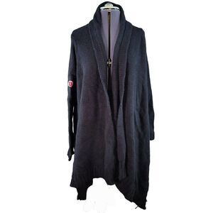 Meesh & Mia Utah Utes Black Cardigan Wrap Sweater Sz M